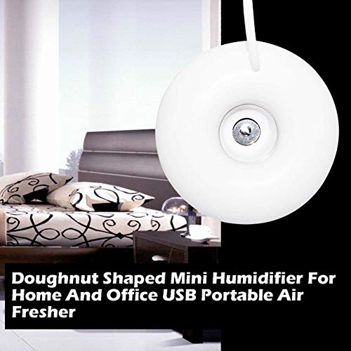 JIUY Flota en el Agua en Forma de Donut Mini USB humidificador para Ministerio del Interior y portátil ABS Aire difusor de Aire más Fresco (Blanco)