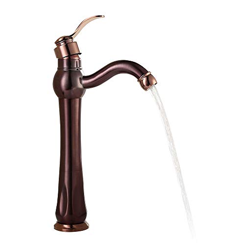 Jiuzhuo - Grifo monoblocular para lavabo (bronce y oro rosa)