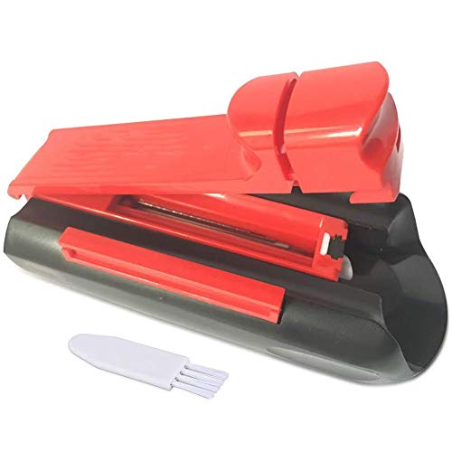 JIXIN Cigarrillo Manual Inyector De Tabaco Máquina De Laminación Tubo Único Máquina De Llenado De Rodillos Fumador,Rojo