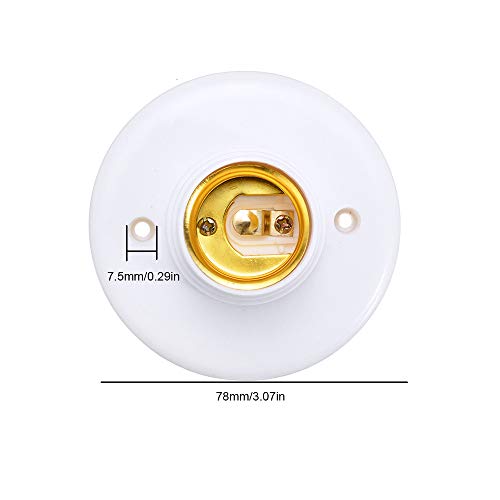 Jixista Portalámparas de Bombilla E27 Casquillo Redondo E27 Blanco LED Lámpara Bombilla Lámpara Socket Tornillo Base Redondo Plástico Convertidor Bombilla Base Lámpara Adaptador 10PCS