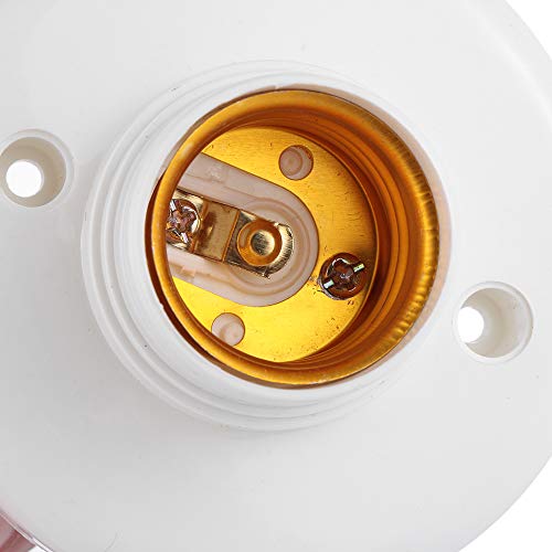 Jixista Portalámparas de Bombilla E27 Casquillo Redondo E27 Blanco LED Lámpara Bombilla Lámpara Socket Tornillo Base Redondo Plástico Convertidor Bombilla Base Lámpara Adaptador 10PCS