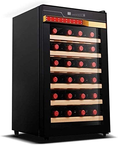 JJLL 28 Botella termoeléctrica Vino Blanco Rojo Y Refrigeración/Chiller Mostrador Bodega con Digital Pantalla de Temperatura, Independiente Frigorífico Cristal Ahumado Puerta Funcionamiento Silencio