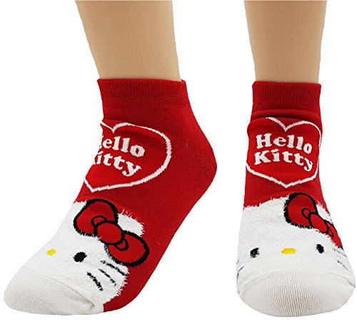 JJMax Hello Kitty - Juego de calcetines tobilleros de mezcla de algodón para mujer - Multi color - Talla única