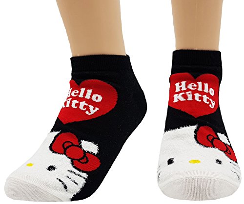 JJMax Hello Kitty - Juego de calcetines tobilleros de mezcla de algodón para mujer - Multi color - Talla única