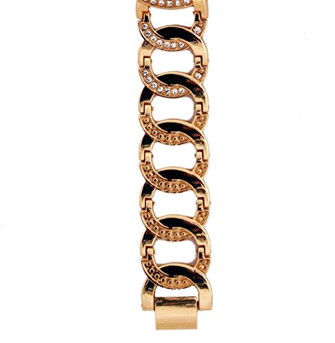 jkfgweeryhrt Brillante Morado con Purpurina con azúcar de Las Mujeres Reloj de Pulsera analógico Banda de Pulsera de Cuarzo con Cadena Rose Oro Tono Acero Inoxidable Lady Vestido Reloj