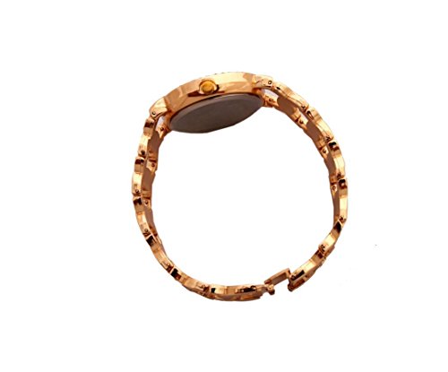 jkfgweeryhrt Brillante Morado con Purpurina con azúcar de Las Mujeres Reloj de Pulsera analógico Banda de Pulsera de Cuarzo con Cadena Rose Oro Tono Acero Inoxidable Lady Vestido Reloj