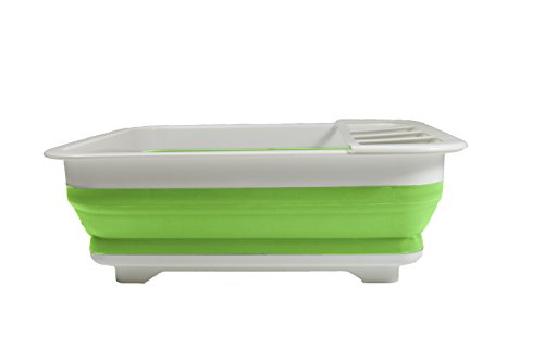 Jocca Silicona Plegable escurridor, Color Blanco/Verde