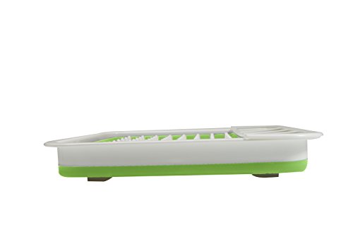 Jocca Silicona Plegable escurridor, Color Blanco/Verde