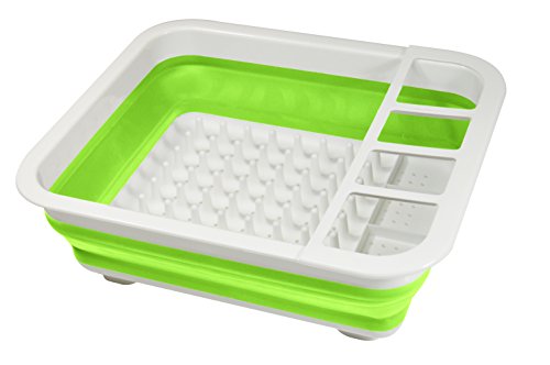 Jocca Silicona Plegable escurridor, Color Blanco/Verde