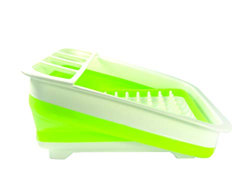 Jocca Silicona Plegable escurridor, Color Blanco/Verde