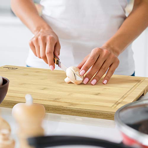 joeji's Kitchen Tabla de Cortar Cocina de bambú Premium | Tabla de Cortar de Madera Duradera | Tabla Cortar Cocina 44.5cm x 30cm x 1.5cms