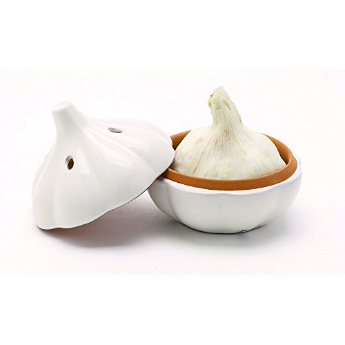 Joie Cápsula de terracota para almacenar y conservar el ajo, Color blanco