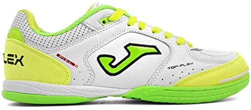 Joma Zapatilla Top Flex 920 IN Talla 43, Color Blanco, Amarillo Flúor
