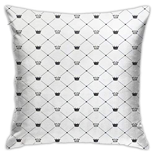 jonycm Fundas De Almohada De Tiro Kings Crown Classic Empire Royal Icon Fundas De Almohada Square Hostel De Doble Cara Funda De Almohada 45X45Cm Sofá Cojines Moderno Impresión Suave Crem