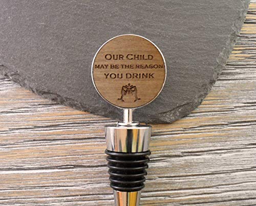 Jorvik Wood divertido regalo de fin de curso, nuestro hijo puede ser la razón que bebe, tapón divertido para botella de vino