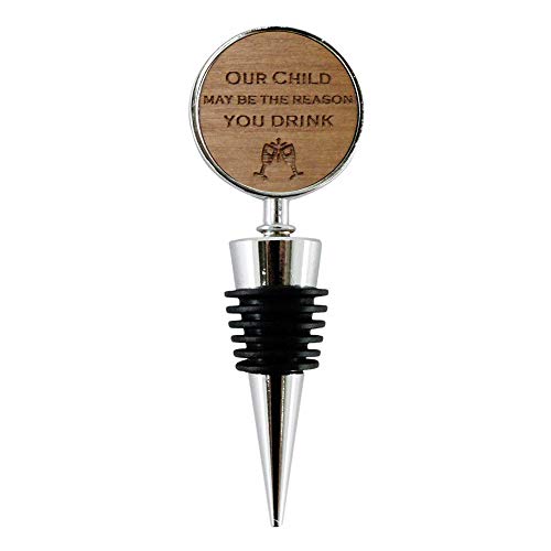 Jorvik Wood divertido regalo de fin de curso, nuestro hijo puede ser la razón que bebe, tapón divertido para botella de vino