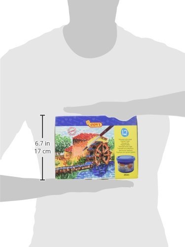 Jovi 152818 - Caja de 12 botes de tempera escolar de 35 ml, gel licuado en colores vivos, 1 unidad, Multicolor