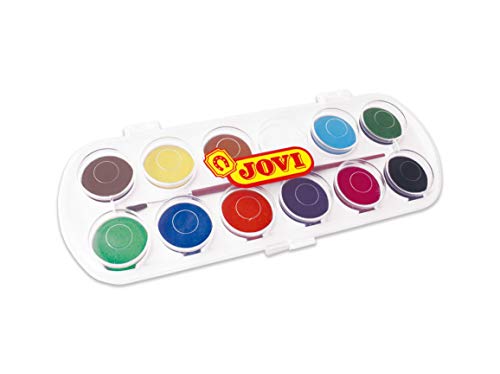 Jovi - Acuarelas, estuche con 12 pastillas de 30 mm, colores surtidos (830/12)