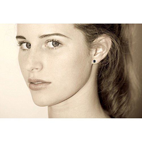 Joyas Les Poulettes - Pendientes Clavo de Plata y Perlas Cultivadas 6,5-7 mm - Classics - Negro
