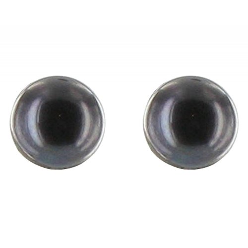 Joyas Les Poulettes - Pendientes Clavo de Plata y Perlas Cultivadas 6,5-7 mm - Classics - Negro
