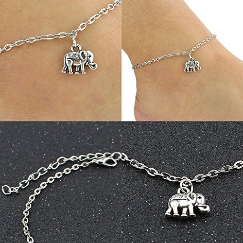 Joyfeel buy 1 Pieza Mujeres Tobillera Encanto Retro Dama Elegante Cadena con Forma de Elefante Colgante romántico día de San/Boda/Regalo de cumpleaños