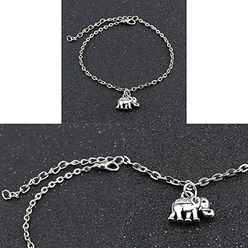 Joyfeel buy 1 Pieza Mujeres Tobillera Encanto Retro Dama Elegante Cadena con Forma de Elefante Colgante romántico día de San/Boda/Regalo de cumpleaños