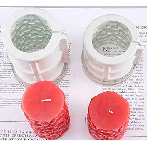 JOYKK 3D Cilíndrica Flor Plástico Vela Molde Cera Jabón Fabricación DIY Artesanía Decoración