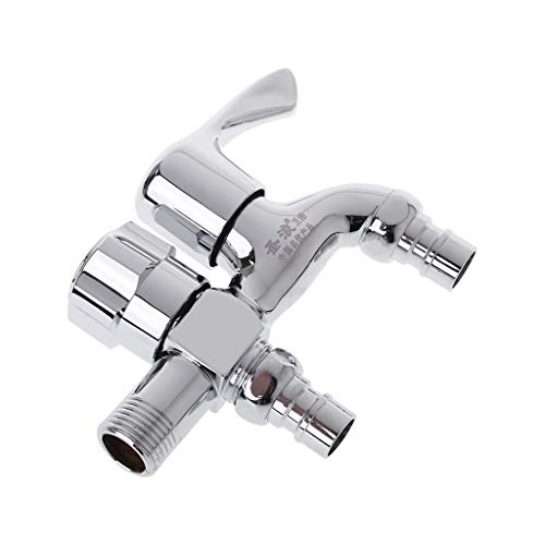 JOYKK Multifuncional Lavadora Faucet Doble Salida Conector Doble Grifo de Agua - Plateado