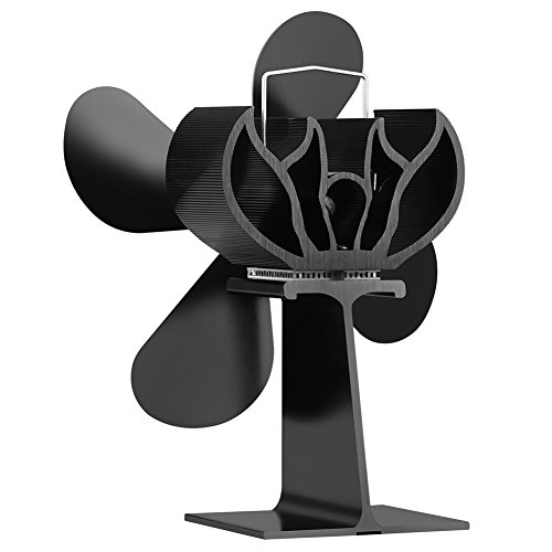 JOYOOO Ventilador de 4 palas para estufa de leña o chimenea,ecológica Ventilador de estufa calor con madera registro carbón estufa quemador funcionamiento silencioso Protección del Medio Ambiente