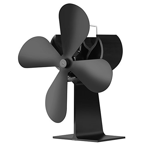 JOYOOO Ventilador de 4 palas para estufa de leña o chimenea,ecológica Ventilador de estufa calor con madera registro carbón estufa quemador funcionamiento silencioso Protección del Medio Ambiente