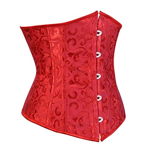 JOYOTER Corsé Underbust para Mujer Bustier Lencería Sexy con Estampado Floral Vintage Cincher gótico Vintage