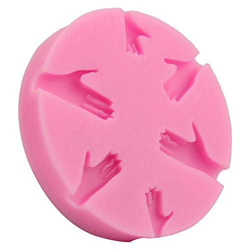 JoyRolly Fondant Silicona Funda moldes Seis Palmas Forma Chocolate Molde decoración Hornear DIY Molde Herramienta para Hecho a Mano