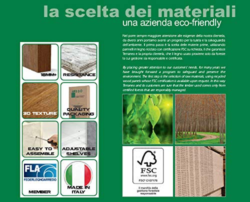 JOYSHOP s.r.l. Vitrina expositiva para coleccionismo en Pared de Almacenamiento Puertas de Cristal deslizantes, Producto Full Made in Italy, no de importación,