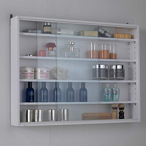 JOYSHOP s.r.l. Vitrina expositiva para coleccionismo en Pared de Almacenamiento Puertas de Cristal deslizantes, Producto Full Made in Italy, no de importación,