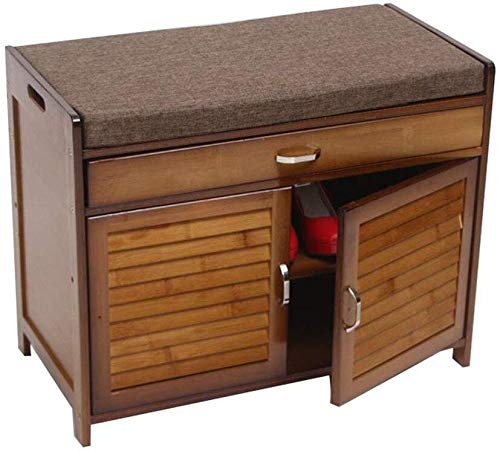 JPVGIA Madera Maciza Zapatero Zapato heces Moderna Minimalista Zapato casa Banco de sofá Puerta de Madera Maciza de heces de Almacenamiento Banco de Zapato