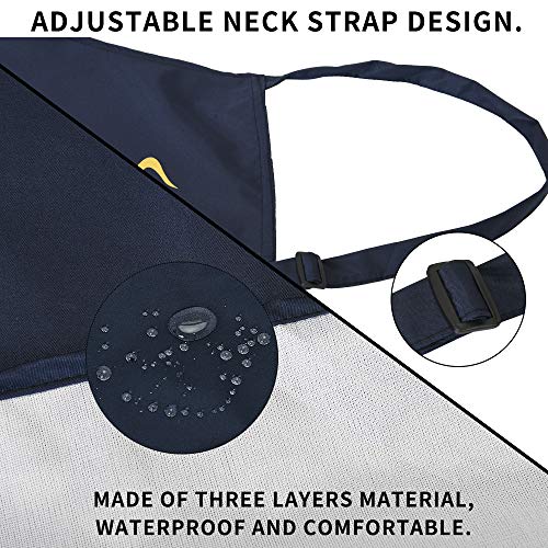 JSDing Delantal Cocina Mujer Hombre (2 Piezas) Impermeables Cocina Delantale con Bolsillo Ajustables Delantal de Cocina para Chef Carniceros Barbacoa Restaurante Bistro Escuela Universidad