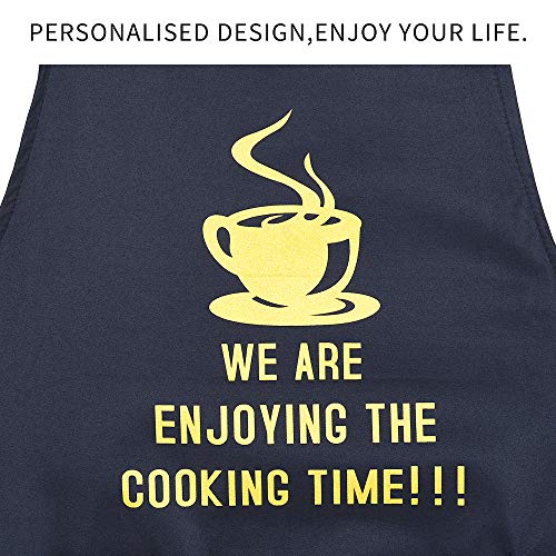 JSDing Delantal Cocina Mujer Hombre (2 Piezas) Impermeables Cocina Delantale con Bolsillo Ajustables Delantal de Cocina para Chef Carniceros Barbacoa Restaurante Bistro Escuela Universidad