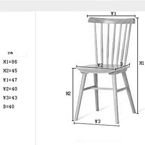Jsmhh Sillas de Comedor Modernas - Silla de Madera Maciza - Silla de Respaldo for el hogar/Dormitorio/cafetería Restaurante/Hotel/Restaurante/Oficina Negro 43x43x86CM Adecuado for Sala de Estar, d
