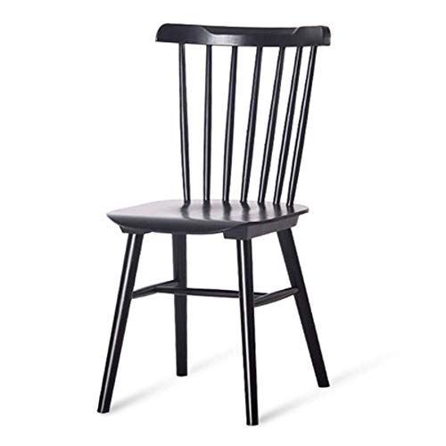 Jsmhh Sillas de Comedor Modernas - Silla de Madera Maciza - Silla de Respaldo for el hogar/Dormitorio/cafetería Restaurante/Hotel/Restaurante/Oficina Negro 43x43x86CM Adecuado for Sala de Estar, d