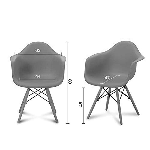 Jsmhh Sillas de Comedor Modernas - Silla de plástico - Silla de Madera Maciza for el hogar/decoración del hogar/Oficina/cafetería/Sala de reuniones/Sala de reuniones Negra 63x47x80 cm Adecuado for