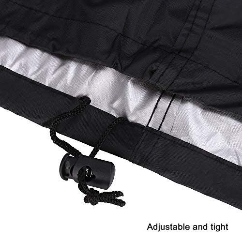 JTDEAL Funda para Barbacoa (77 * 58 cm), Redonda Cubierta de la Parrilla Impermeable, Anti-UV, Ajustable para Weber, Brinkmann, Char Broil, Holland etc - Negro