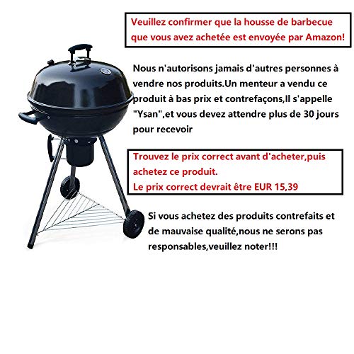 JTDEAL Funda para Barbacoa (77 * 58 cm), Redonda Cubierta de la Parrilla Impermeable, Anti-UV, Ajustable para Weber, Brinkmann, Char Broil, Holland etc - Negro