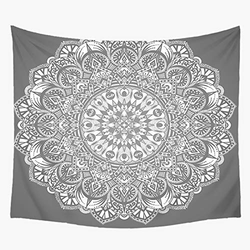 jtxqe Tapiz Decorativo Manta impresión Mandala Blanco y Negro impresión hogar Pared Colgante decoración de Pared Toalla de Playa Playa 150x200 cm