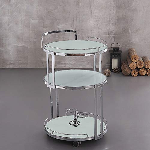 JU FU Carro de Estante, Estante de Vidrio Templado for automóvil, Hermoso baño móvil Conveniente, Restaurante, Cocina, Estante for Pasteles, Estante for Vino, Tres Colores, 52X83 cm @@