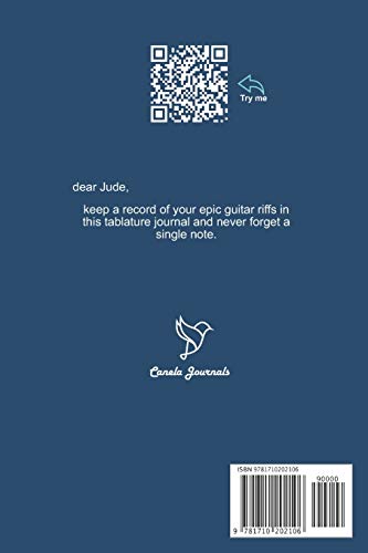 Jude's Epic Guitar Riffs: 150 Page Personalized Notebook for Jude with Tab Sheet Paper for Guitarists. Book format:  6 x 9 in (Epic Guitar Riffs Journal)