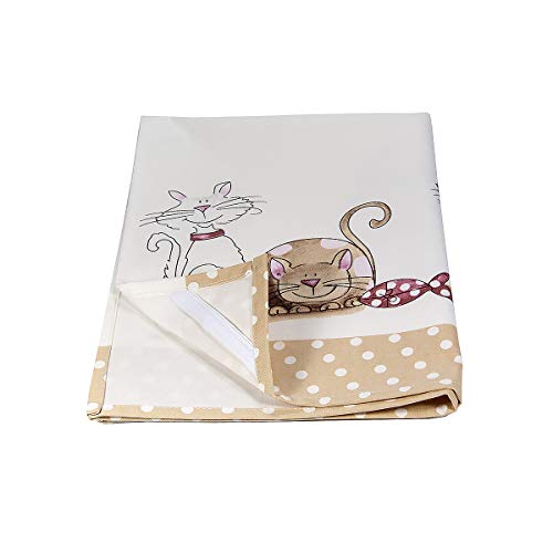 Juego 3 Paño de Cocina, Delantal y Manoplas Horno Doble, 100% Algodón Diseño Gatos, Regalos Originales para Mujer, Cocineros y Amantes de los Gato