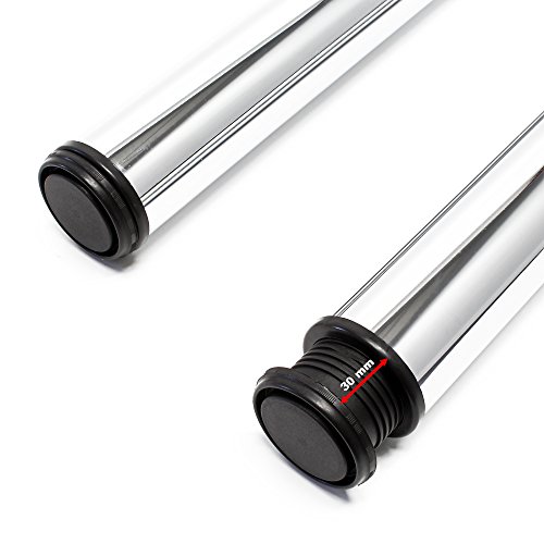 Juego 4 Patas Pies Acero Inoxidable Cromo Mesa Mueble Adjustable Regulable Altura Ø60mm 1100mm