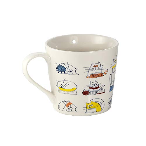 Juego 4 Tazas de Café Te Originales, Tazas Graciosas Grande Mug, Resistente a Lavavajillas y Microondas, Tazas con Diseño Gatos, Regalos Gatos Mujer Hombre