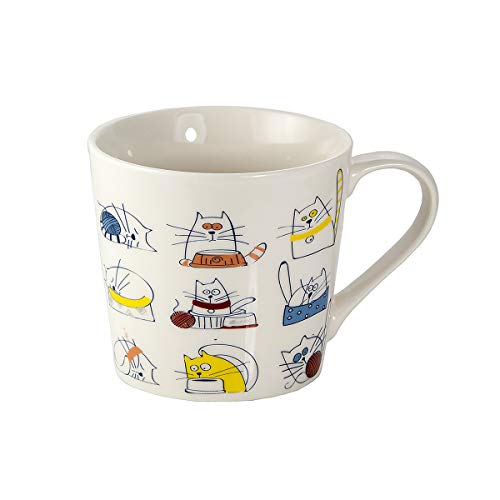 Juego 4 Tazas de Café Te Originales, Tazas Graciosas Grande Mug, Resistente a Lavavajillas y Microondas, Tazas con Diseño Gatos, Regalos Gatos Mujer Hombre