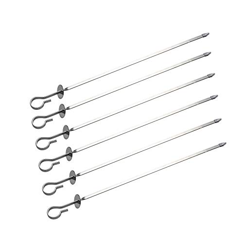 Juego de 10 pinchos para barbacoa de IMEEA Kabob de acero inoxidable de 35 cm de palillos de acero inoxidable para asar